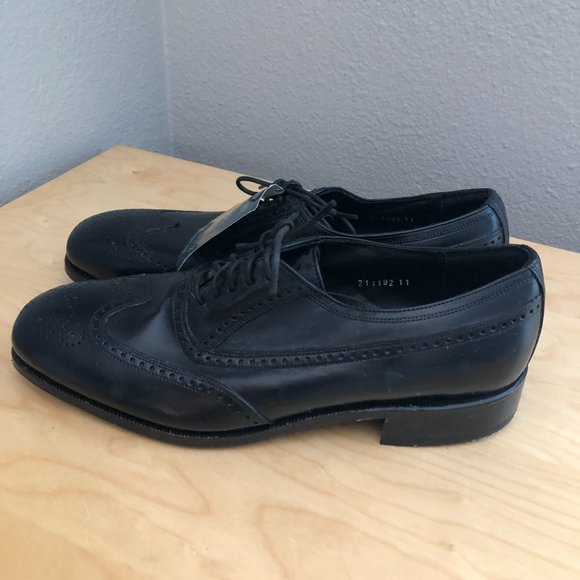 Vintage FLORSHEIM Preppy Leather Wingtip Brogues Men’s size 10.5 Black NEW main image 8